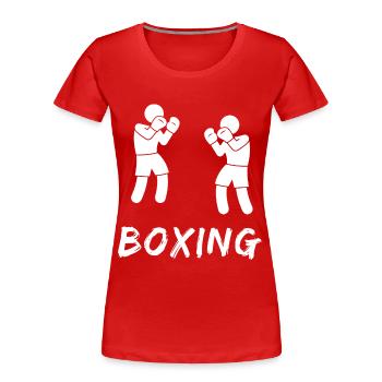Boxe - T-shirt bio Premium Femme - rouge - Devant - Mia (176cm)