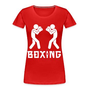 Boxe - T-shirt bio Premium Femme - rouge - Devant - Mia (176cm)