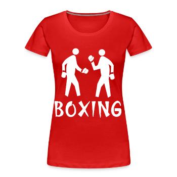boxe - T-shirt bio Premium Femme - rouge - Devant - Mia (176cm)