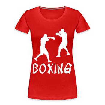 Boxe - T-shirt bio Premium Femme - rouge - Devant - Mia (176cm)