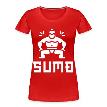 Sumo - T-shirt bio Premium Femme - rouge - Devant - Mia (176cm)