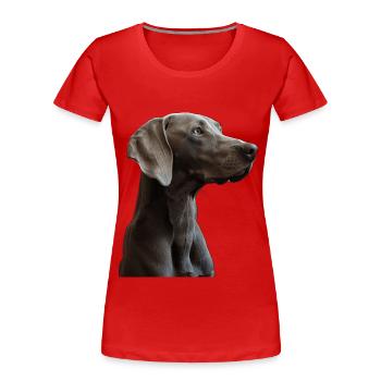 Weimaraner - T-shirt bio Premium Femme - rouge - Devant - Mia (176cm)