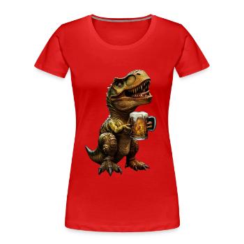 T-Rex - Frauen Premium Bio T-Shirt - Rot - Vorne - Mia (176cm)