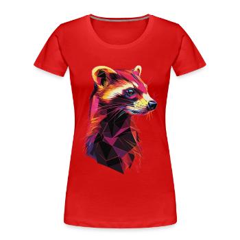 Frettchen - Frauen Premium Bio T-Shirt - Rot - Vorne - Mia (176cm)