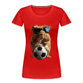 Meerschweinchen - Frauen Premium Bio T-Shirt - Rot - Vorne - Mia (176cm)