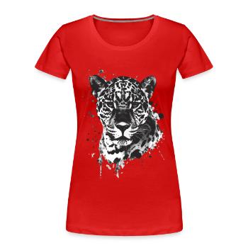 Jaguar - Frauen Premium Bio T-Shirt - Rot - Vorne - Mia (176cm)
