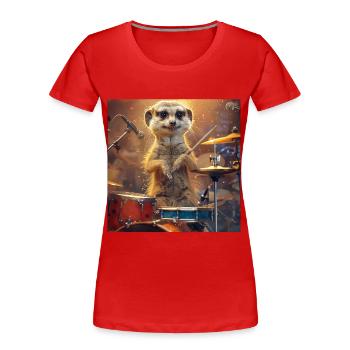 Suricate - T-shirt bio Premium Femme - rouge - Devant - Mia (176cm)
