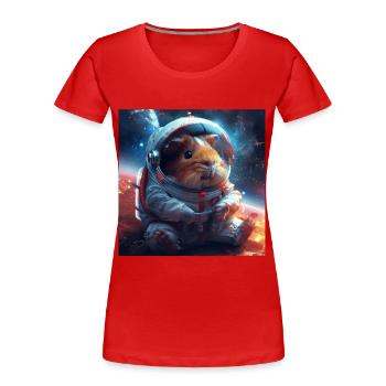Meerschweinchen - Frauen Premium Bio T-Shirt - Rot - Vorne - Mia (176cm)
