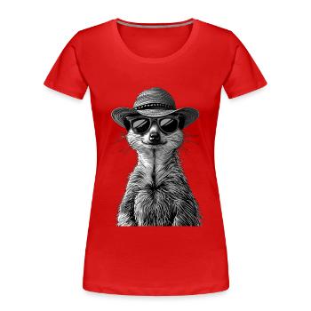 Suricate - T-shirt bio Premium Femme - rouge - Devant - Mia (176cm)