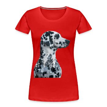 Dalmate - T-shirt bio Premium Femme - rouge - Devant - Mia (176cm)
