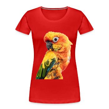 Sittiche - Frauen Premium Bio T-Shirt - Rot - Vorne - Mia (176cm)