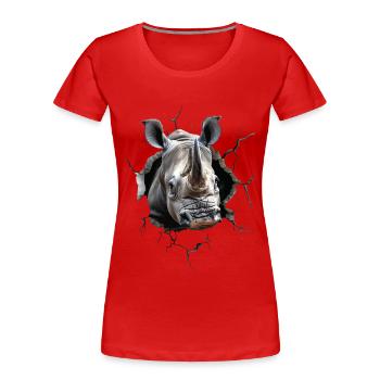Nashorn - Frauen Premium Bio T-Shirt - Rot - Vorne - Mia (176cm)