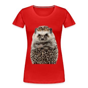 Igel - Frauen Premium Bio T-Shirt - Rot - Vorne - Mia (176cm)