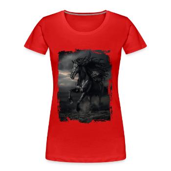 Frison - T-shirt bio Premium Femme - rouge - Devant - Mia (176cm)