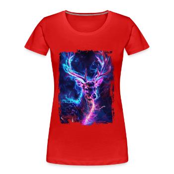 Chevreuil - T-shirt bio Premium Femme - rouge - Devant - Mia (176cm)