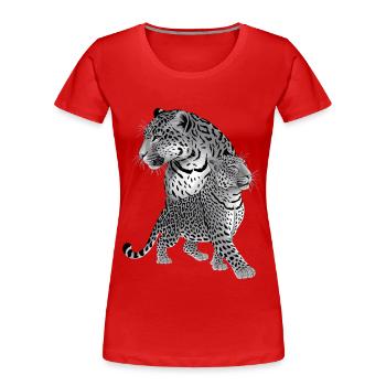Léopard - T-shirt bio Premium Femme - rouge - Devant - Mia (176cm)