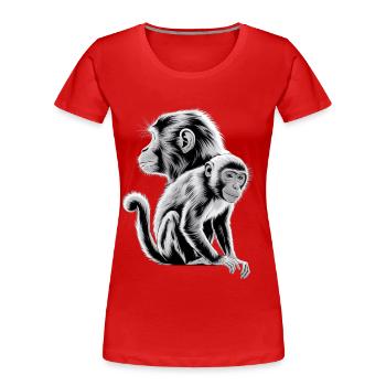 Affe - Frauen Premium Bio T-Shirt - Rot - Vorne - Mia (176cm)