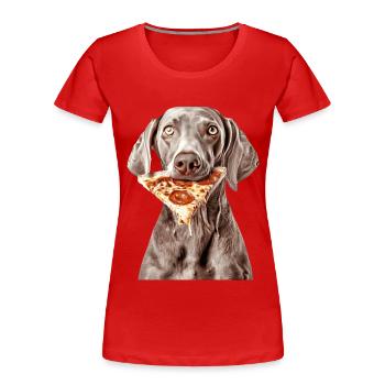 Weimaraner - T-shirt bio Premium Femme - rouge - Devant - Mia (176cm)