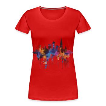 Eindhoven - Frauen Premium Bio T-Shirt - Rot - Vorne - Mia (176cm)