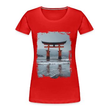Japon - T-shirt bio Premium Femme - rouge - Devant - Mia (176cm)