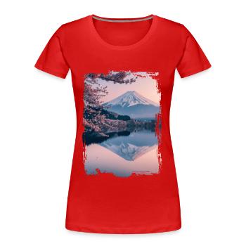 Japan - Frauen Premium Bio T-Shirt - Rot - Vorne - Mia (176cm)