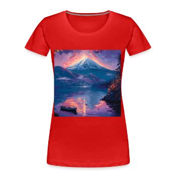 Japon - T-shirt bio Premium Femme - rouge - Devant - Mia (176cm)