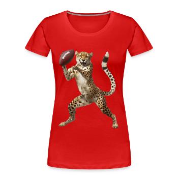 Football guépard - T-shirt bio Premium Femme - rouge - Devant - Mia (176cm)