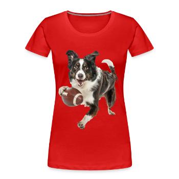 Border Collie - Frauen Premium Bio T-Shirt - Rot - Vorne - Mia (176cm)