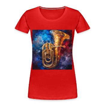 Tuba - Frauen Premium Bio T-Shirt - Rot - Vorne - Mia (176cm)
