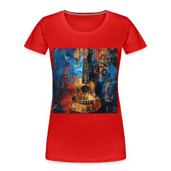 Ukulele - Frauen Premium Bio T-Shirt - Rot - Vorne - Mia (176cm)