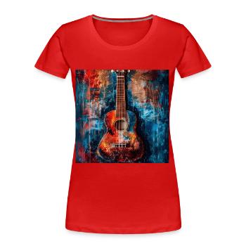 Ukulele - Frauen Premium Bio T-Shirt - Rot - Vorne - Mia (176cm)