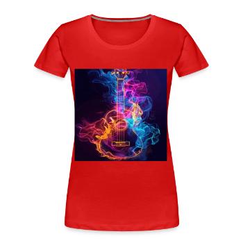 Ukulele - Frauen Premium Bio T-Shirt - Rot - Vorne - Mia (176cm)