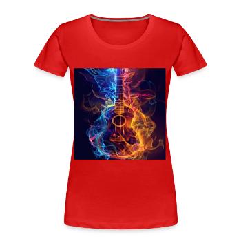 Ukulele - Frauen Premium Bio T-Shirt - Rot - Vorne - Mia (176cm)
