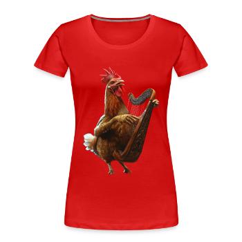 Hahn Harfe - Frauen Premium Bio T-Shirt - Rot - Vorne - Mia (176cm)