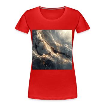 Banjo - Frauen Premium Bio T-Shirt - Rot - Vorne - Mia (176cm)