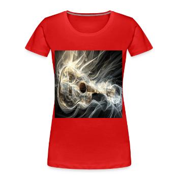 Ukulele - Frauen Premium Bio T-Shirt - Rot - Vorne - Mia (176cm)