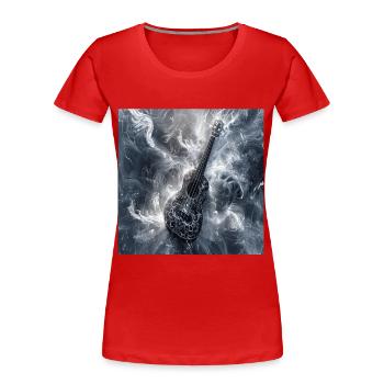 Ukulele - Frauen Premium Bio T-Shirt - Rot - Vorne - Mia (176cm)