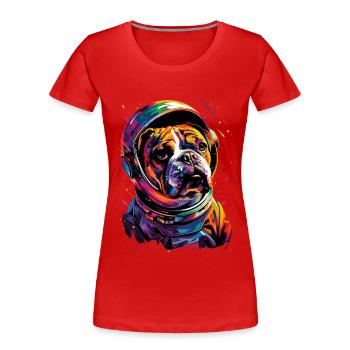 Englische Bulldogge - Frauen Premium Bio T-Shirt - Rot - Vorne - Mia (176cm)