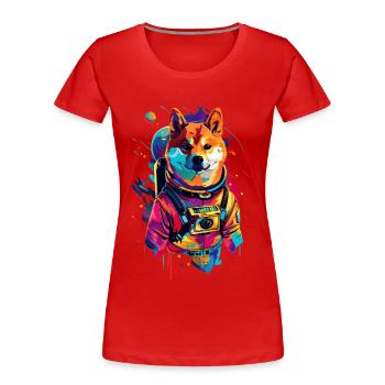 Shiba Inu - Frauen Premium Bio T-Shirt - Rot - Vorne - Mia (176cm)