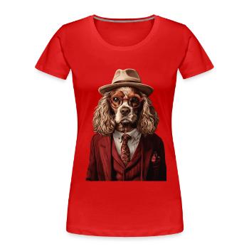 Cocker Spaniel - Frauen Premium Bio T-Shirt - Rot - Vorne - Mia (176cm)