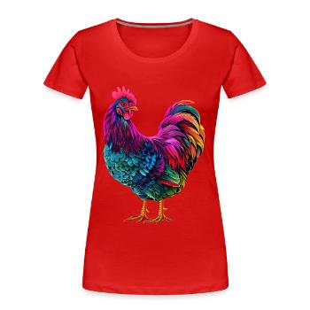 Huhn - Frauen Premium Bio T-Shirt - Rot - Vorne - Mia (176cm)