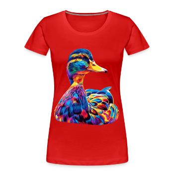 Ente - Frauen Premium Bio T-Shirt - Rot - Vorne - Mia (176cm)