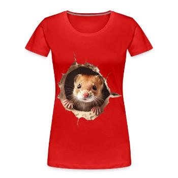 Wiesel - Frauen Premium Bio T-Shirt - Rot - Vorne - Mia (176cm)