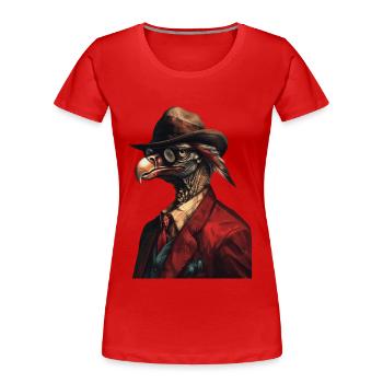 Geier - Frauen Premium Bio T-Shirt - Rot - Vorne - Mia (176cm)