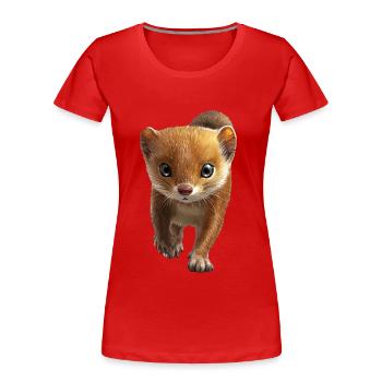 Wiesel - Frauen Premium Bio T-Shirt - Rot - Vorne - Mia (176cm)