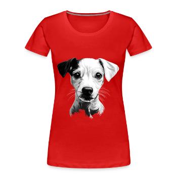 Whippet - Frauen Premium Bio T-Shirt - Rot - Vorne - Mia (176cm)