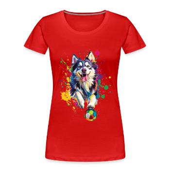 Alaskan Malamute - Frauen Premium Bio T-Shirt - Rot - Vorne - Mia (176cm)