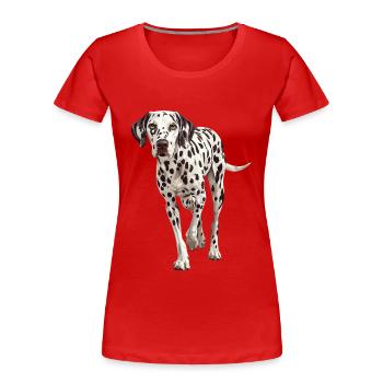 Dalmatiner - Frauen Premium Bio T-Shirt - Rot - Vorne - Mia (176cm)