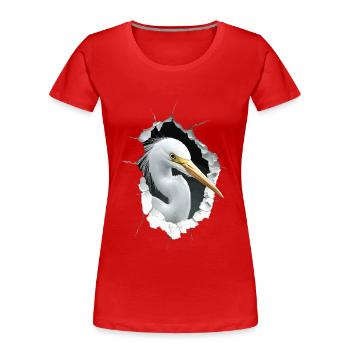 Reiher Vogel - Frauen Premium Bio T-Shirt - Rot - Vorne - Mia (176cm)