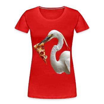 Reiher Vogel - Frauen Premium Bio T-Shirt - Rot - Vorne - Mia (176cm)